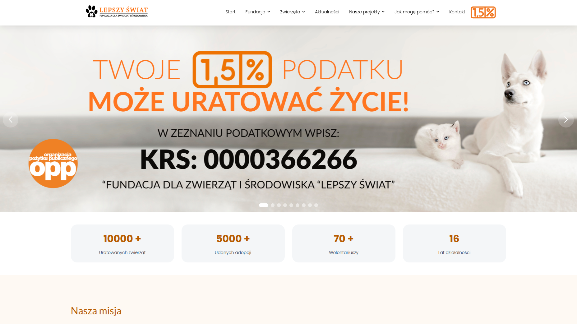 Fundacja Lepszy Świat - Strona dla organizacji pozarządowej